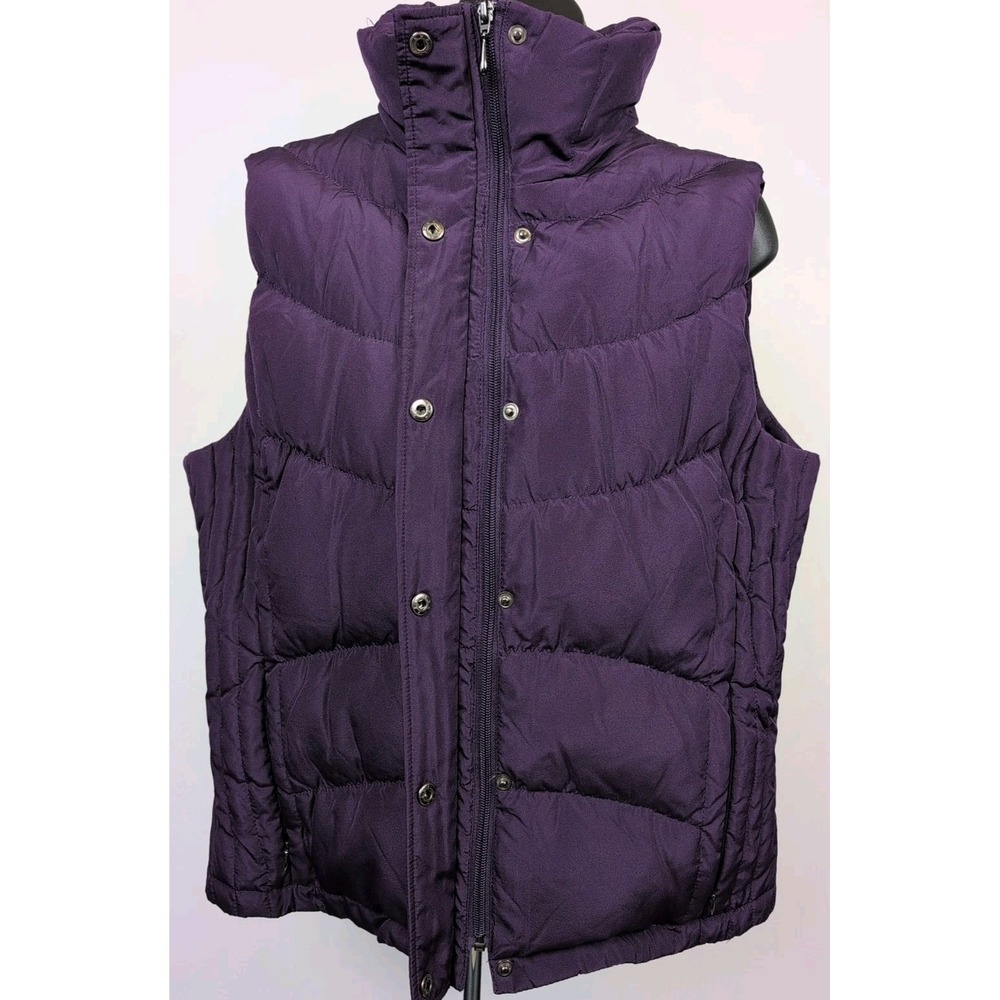 Ladies Kenneth Cole Reaction Purple Zip & Snap Front Vest Sz L 60% Down Filling - Picture 4 of 9